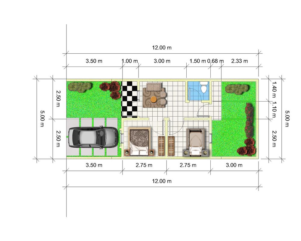 foto denah rumah tipe 27/60 perumahan Mutiara Prigi Tahap 3