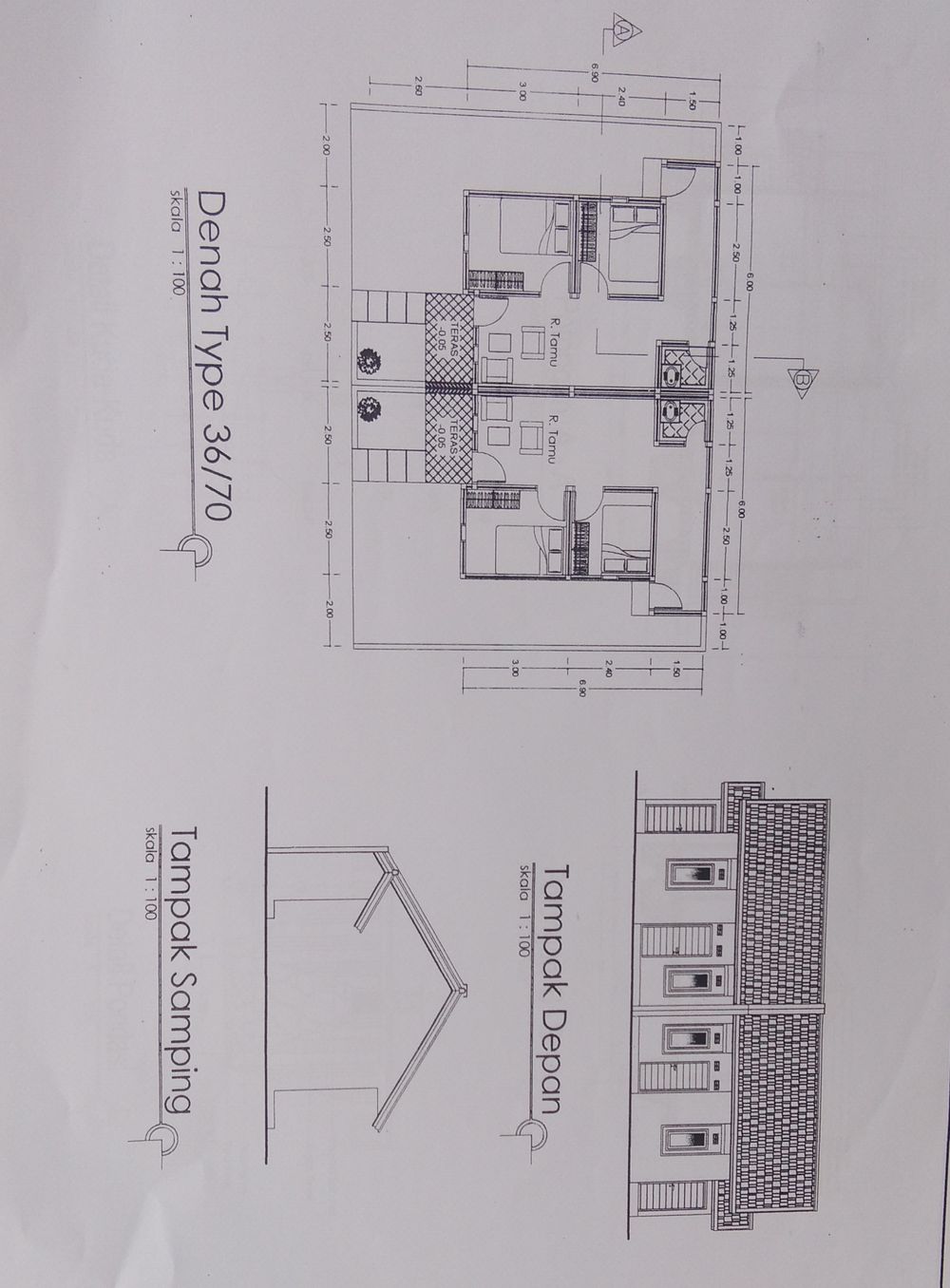 foto denah rumah tipe 36/65 perumahan Perumahan Griya Baru Paros Indah