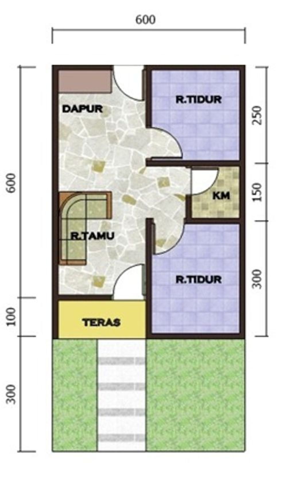 foto denah rumah tipe 33/70 perumahan KOTABARU KALIGAWE