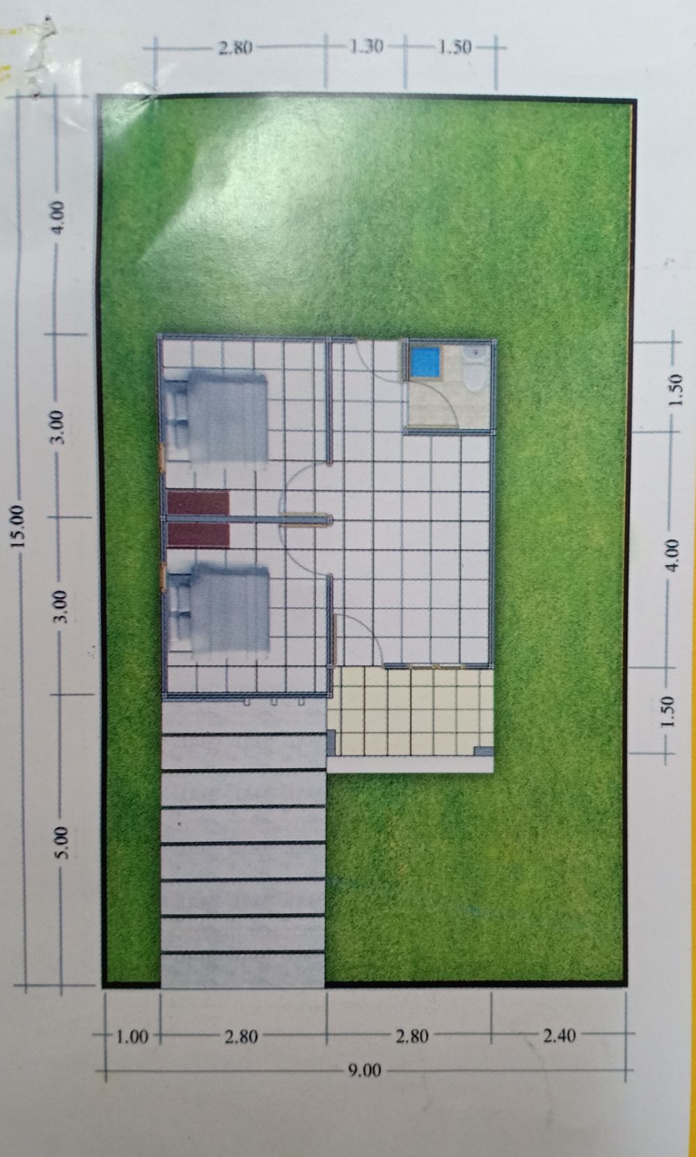 foto denah rumah tipe 36 perumahan Citra Parwasal Lestari