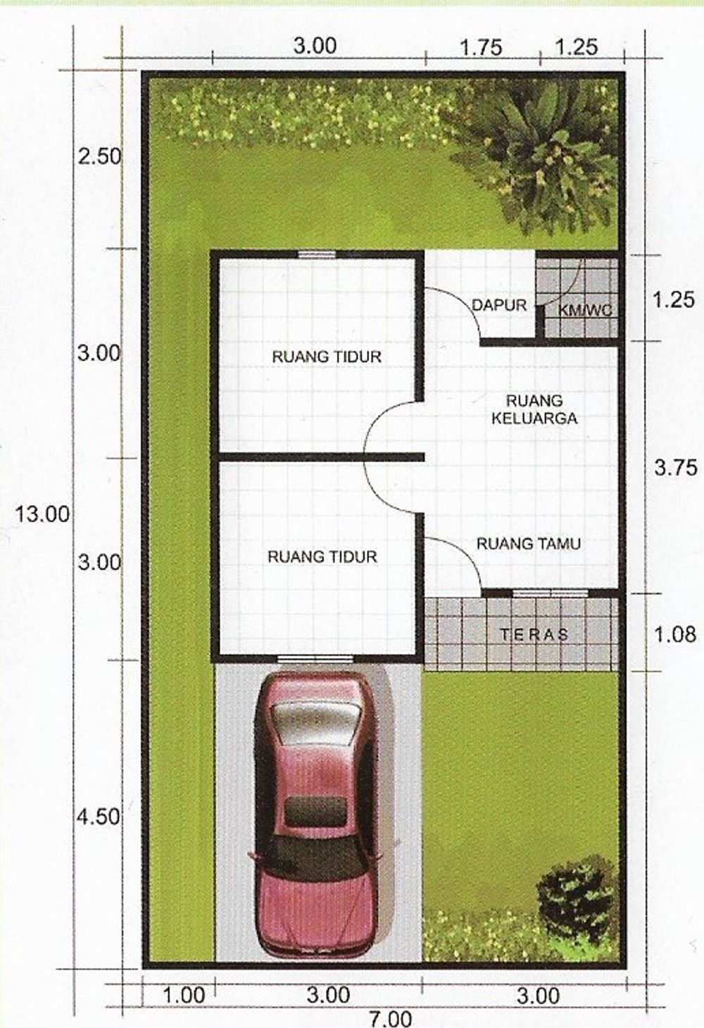 foto denah rumah tipe 36/91 perumahan GRIYA BUKIT KAPPUNA