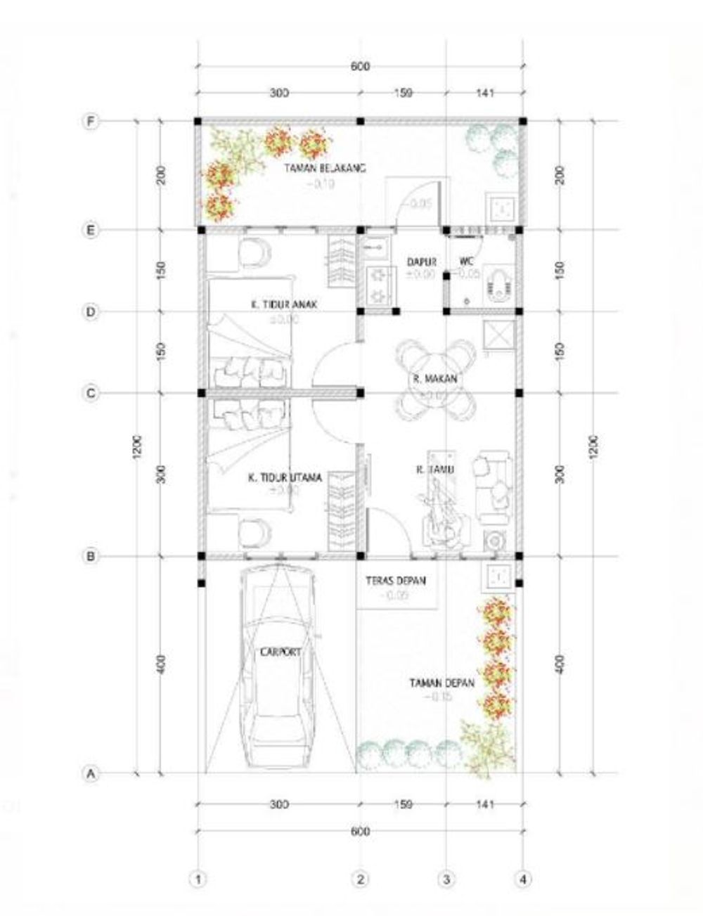 foto denah rumah tipe Subsidi 36/72 perumahan GEMILANG RESIDENCE