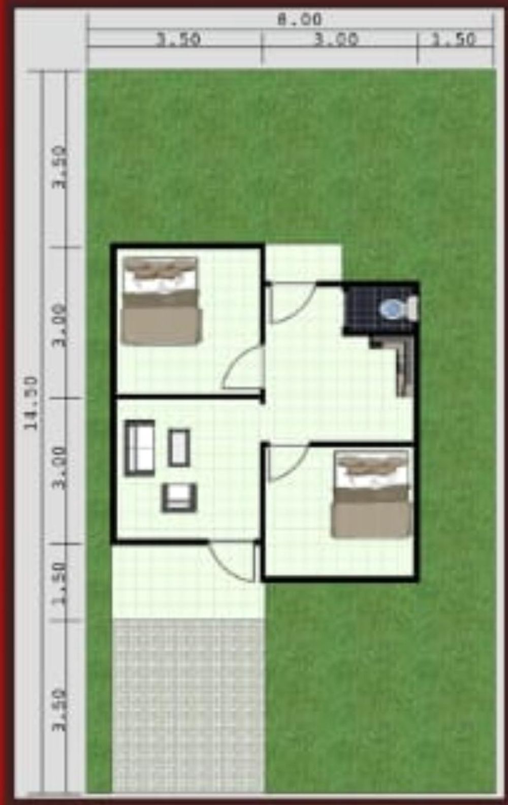 foto denah rumah tipe 36 perumahan Grand Kayong Adhyaksa Residence