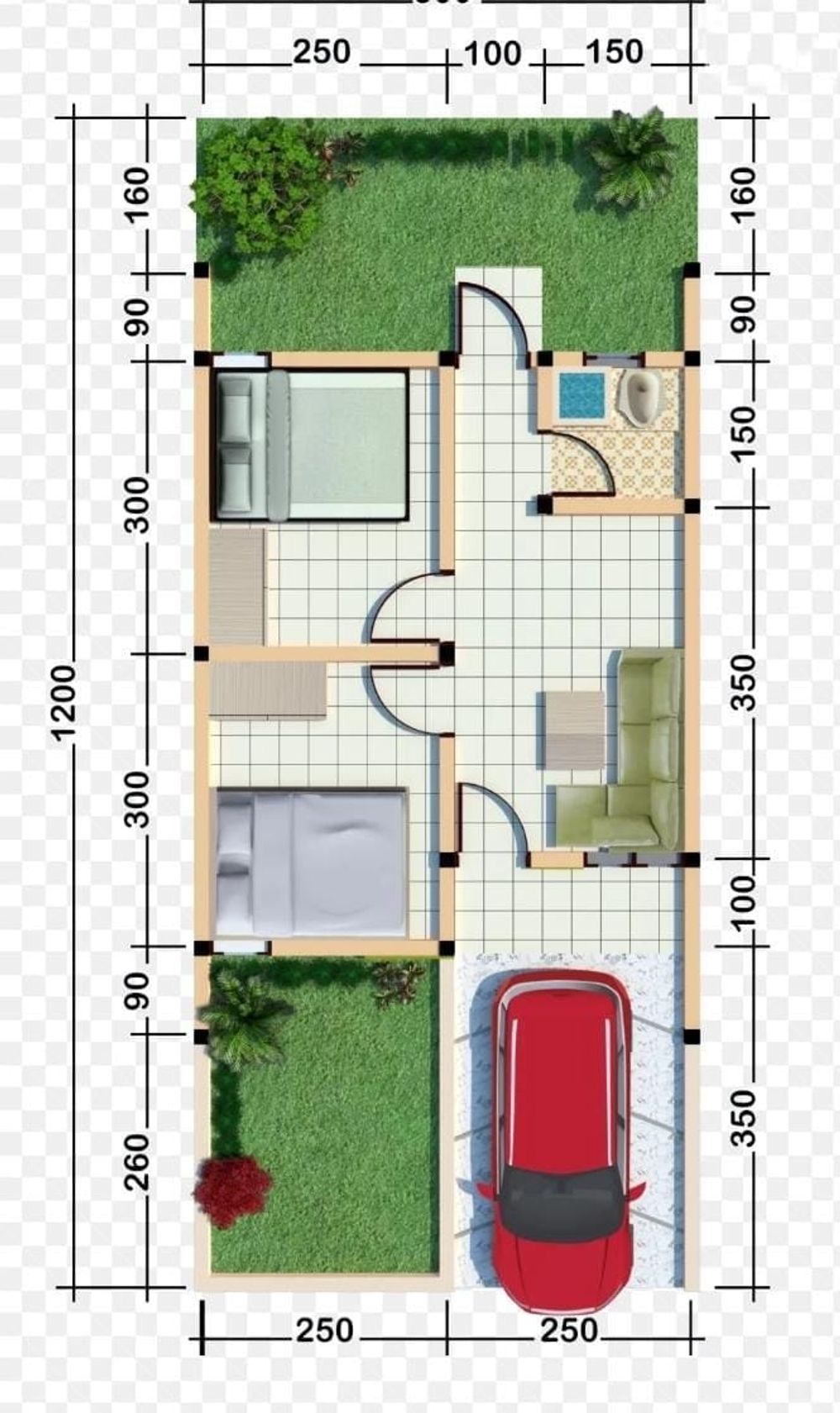 foto denah rumah tipe 30/60 perumahan Situraja Residence