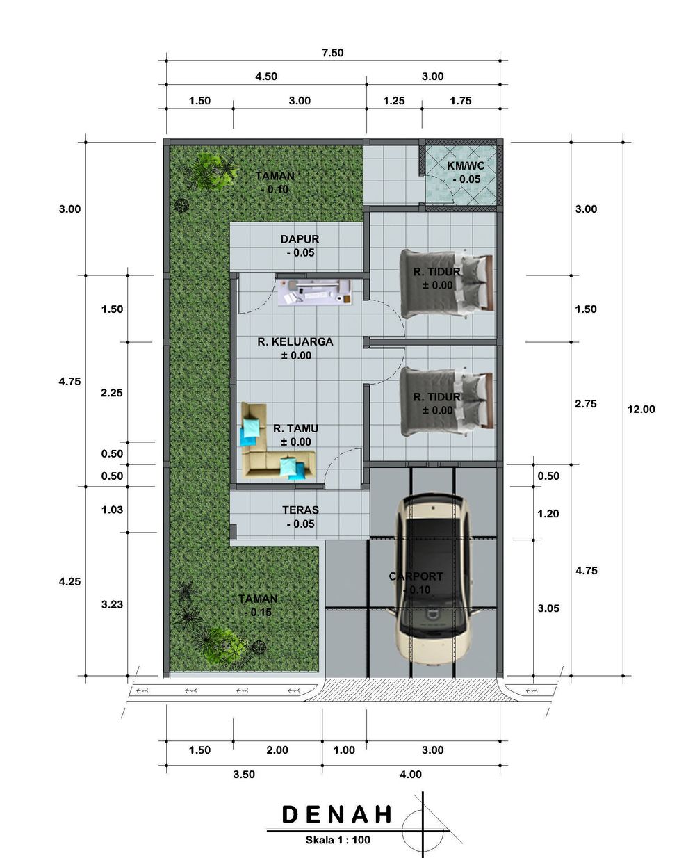 foto denah rumah tipe 36/90 perumahan MATRIX EMPIRE
