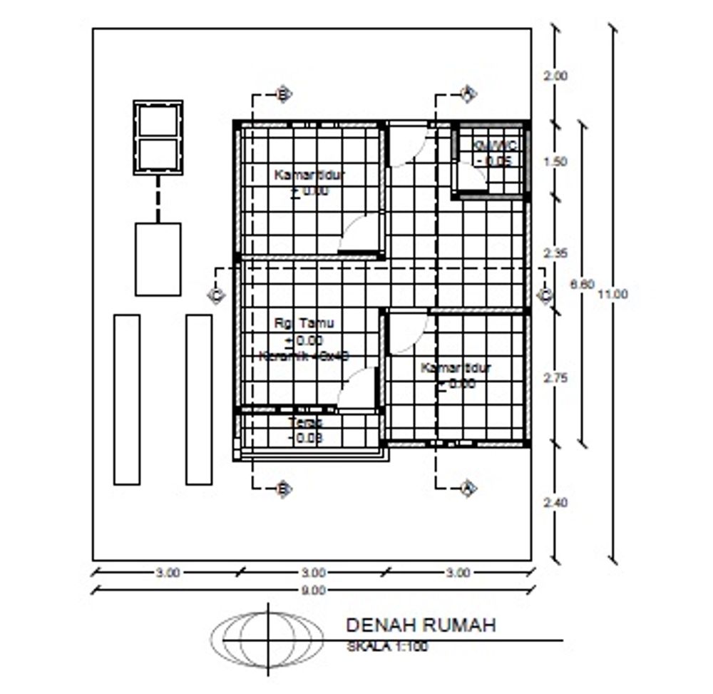 foto denah rumah tipe 36 perumahan Ningkey Permai