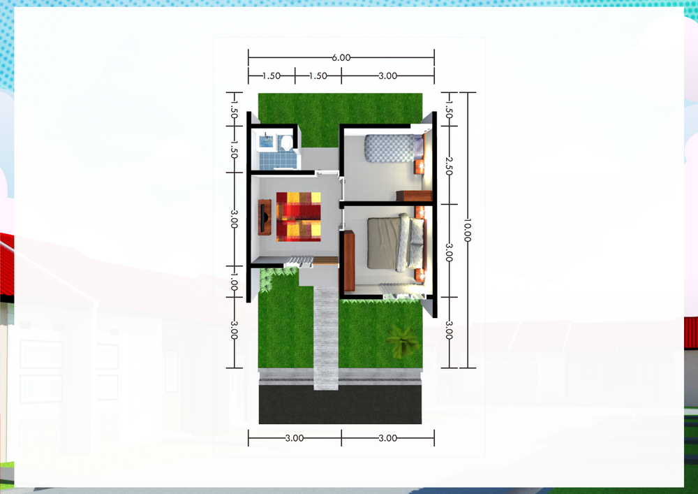 foto denah rumah tipe 29O perumahan Kepuren Residence 1 - KPRN