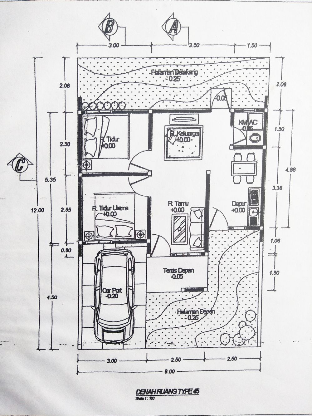 foto denah rumah tipe 45/96 perumahan BINTANG LIMA RESIDENCE