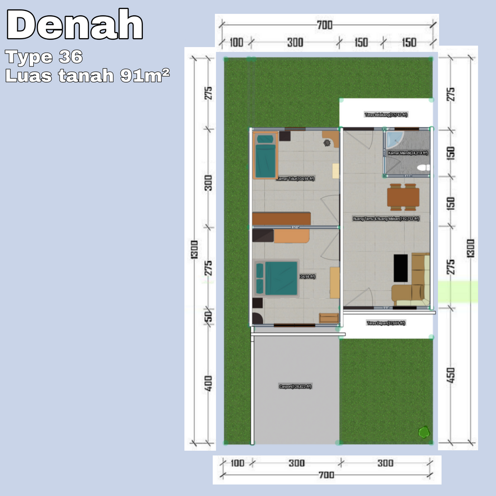 foto denah rumah tipe JAFA NUR perumahan JAFA NUR