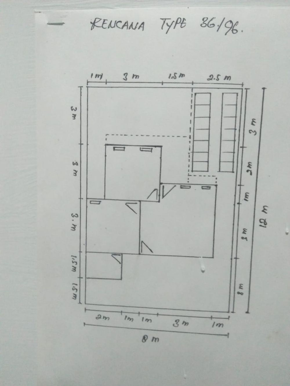foto denah rumah tipe RHS 36 perumahan puri indah marsawa