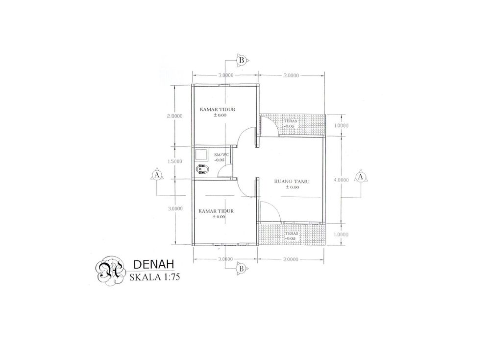 foto denah rumah tipe 36/98 perumahan Lingga Jaya Residence II