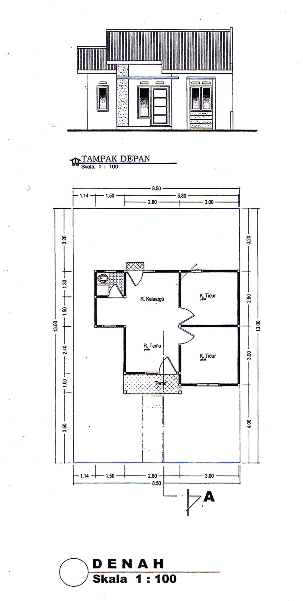 foto denah rumah tipe 36 perumahan ANISA PERMAI
