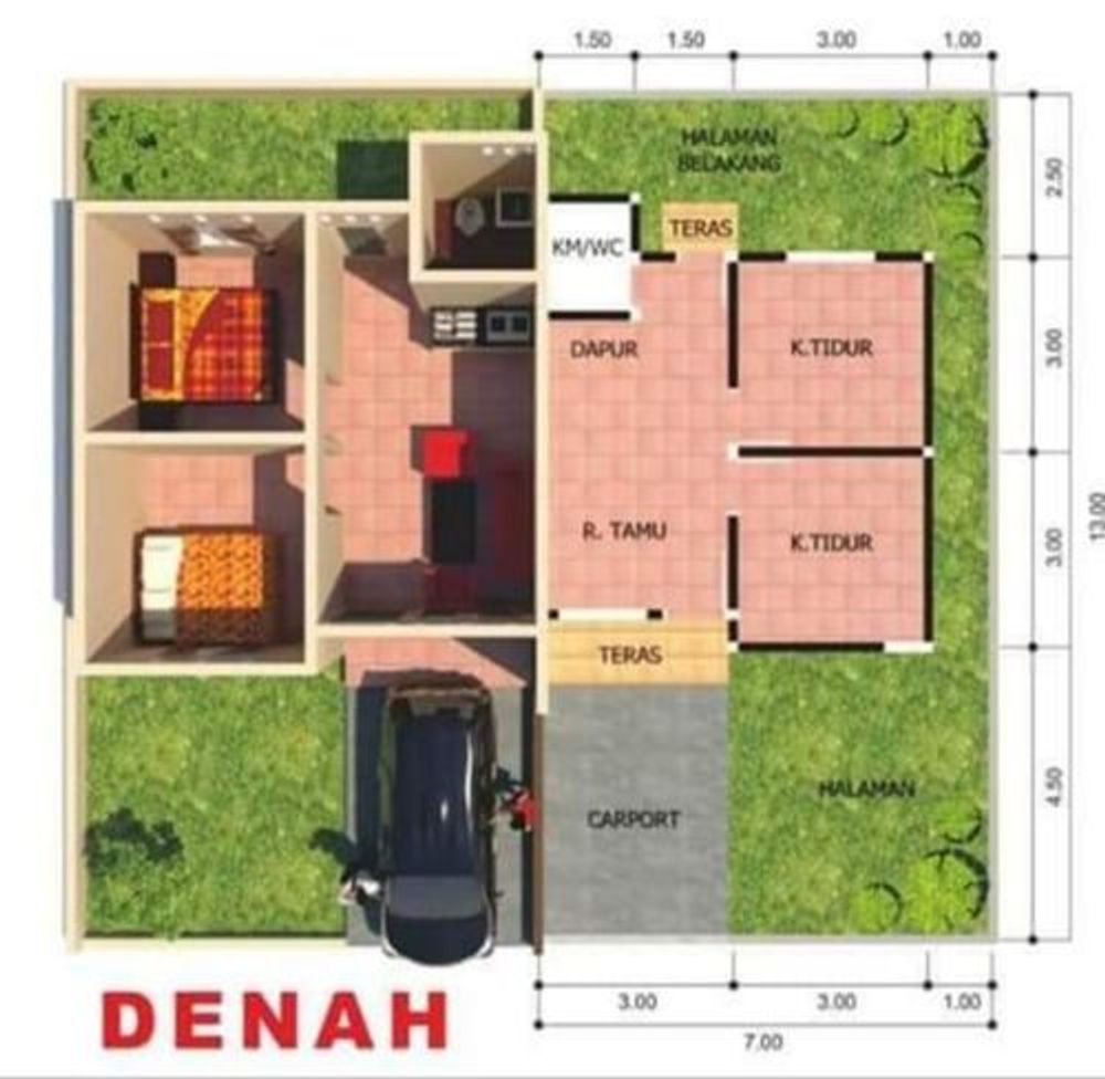 foto denah rumah tipe 36/91 perumahan PERUMAHAN ROMEBY LESTARI II TAHAP II