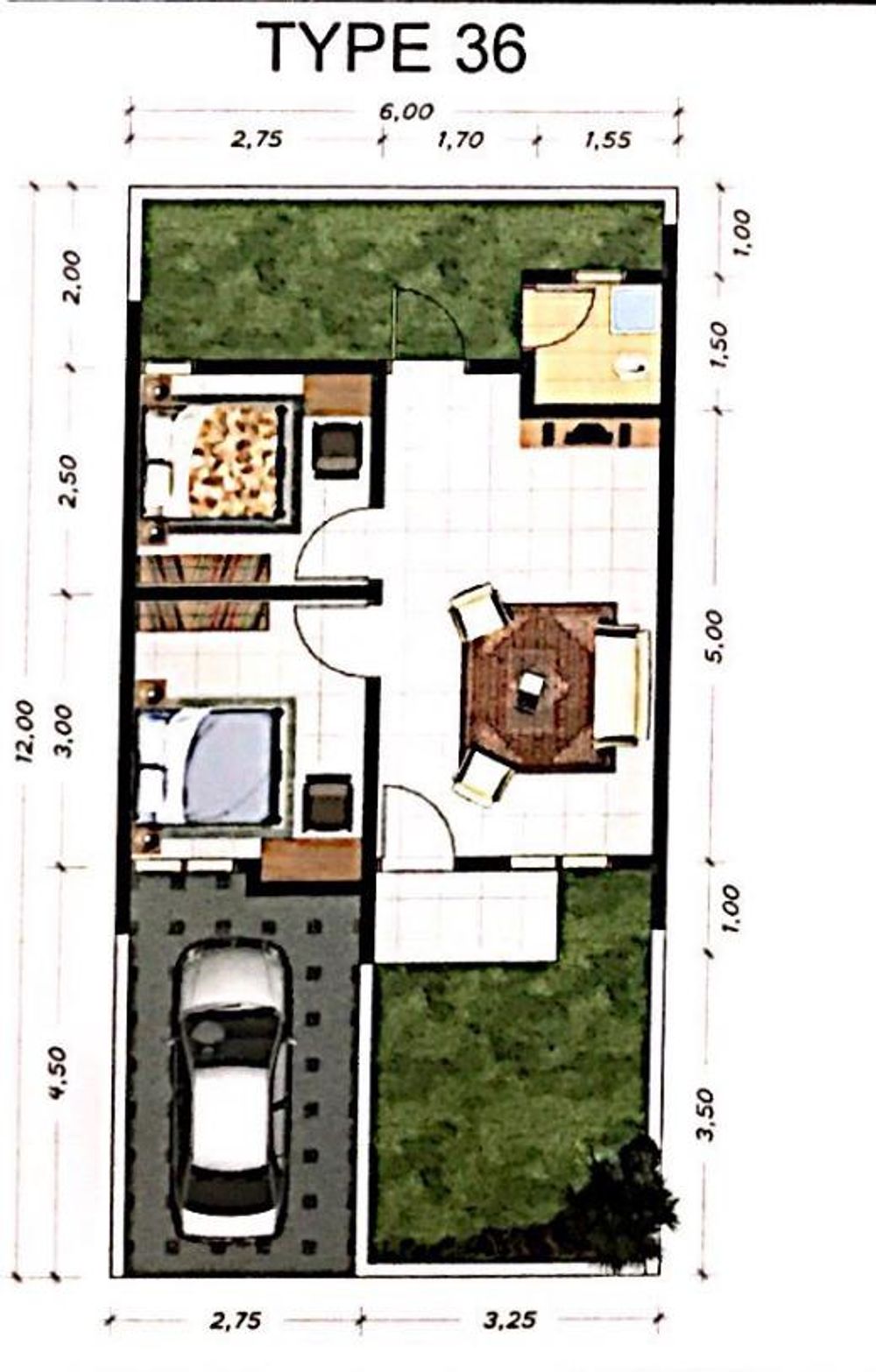 foto denah rumah tipe 36 perumahan Kelapa Gading Regency