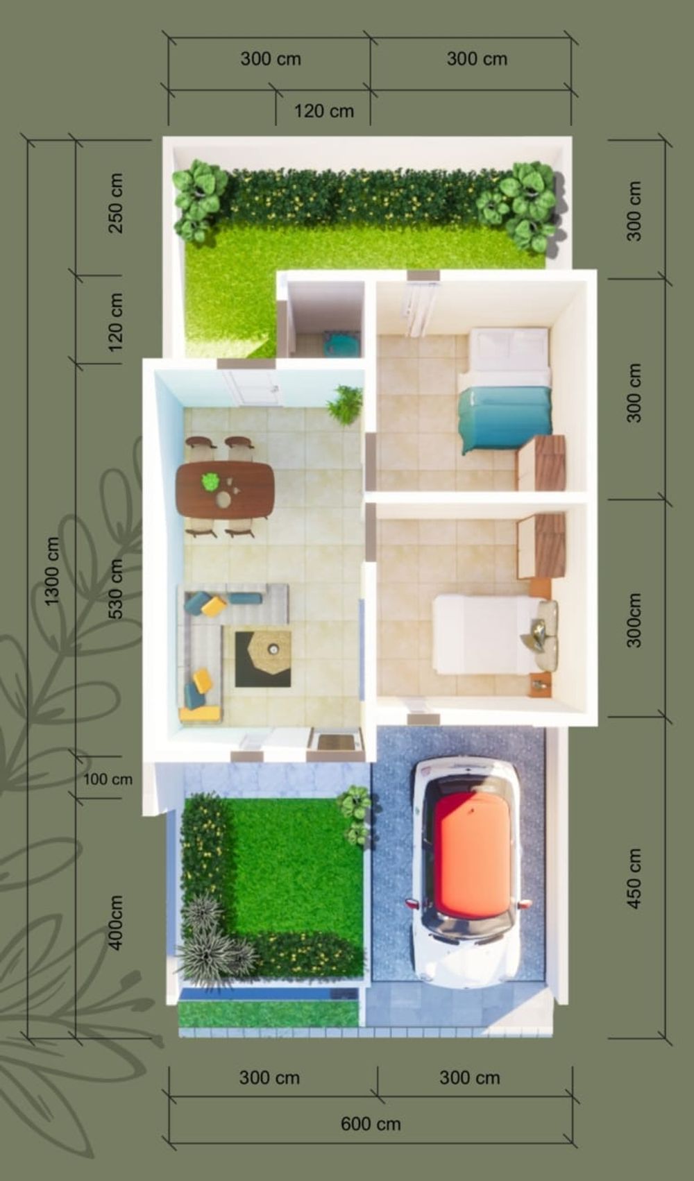 foto denah rumah tipe 36 perumahan BINA RESIDENCE PERMAI