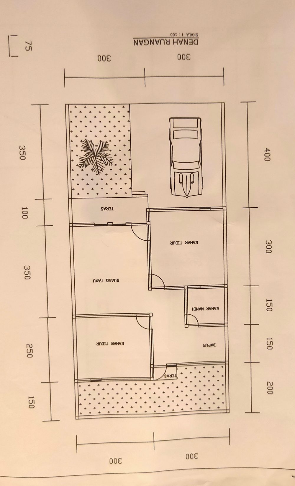 foto denah rumah tipe 36/72 perumahan Bukit mega harmoni