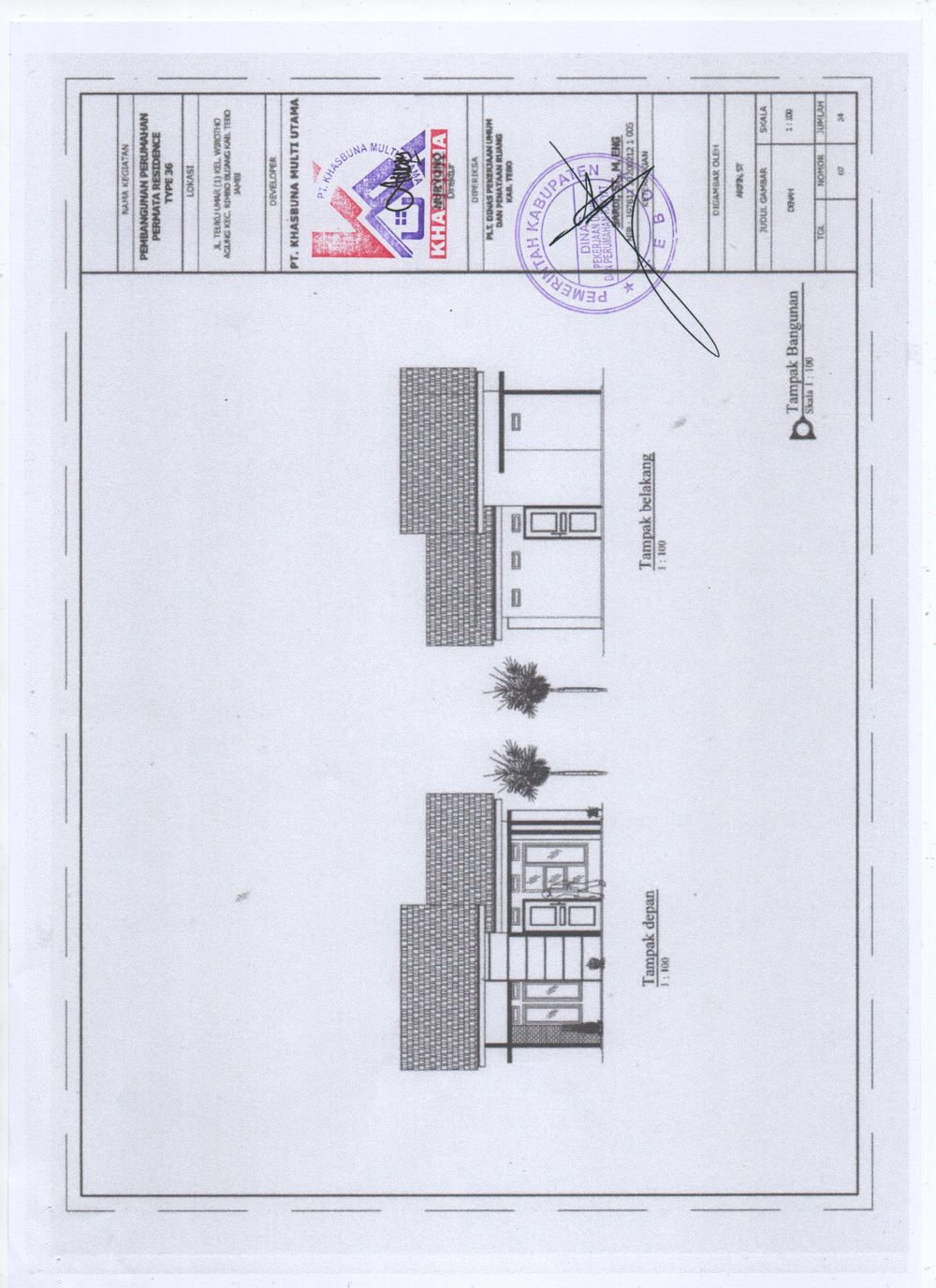 foto denah rumah tipe RST/36 perumahan PERMATA RESIDENCE 2