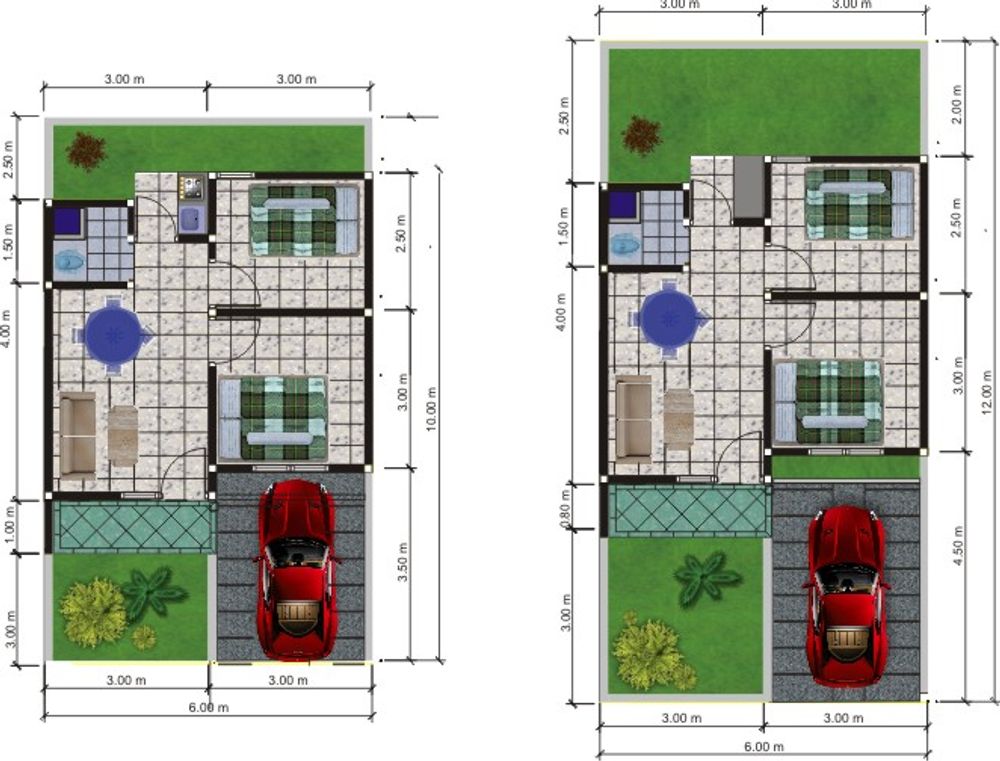 foto denah rumah tipe 36/72 perumahan Taman Duta Regency