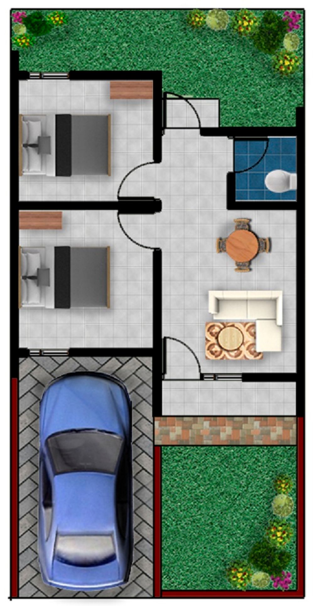 foto denah rumah tipe 36/66 perumahan Griya Pesona Caruban