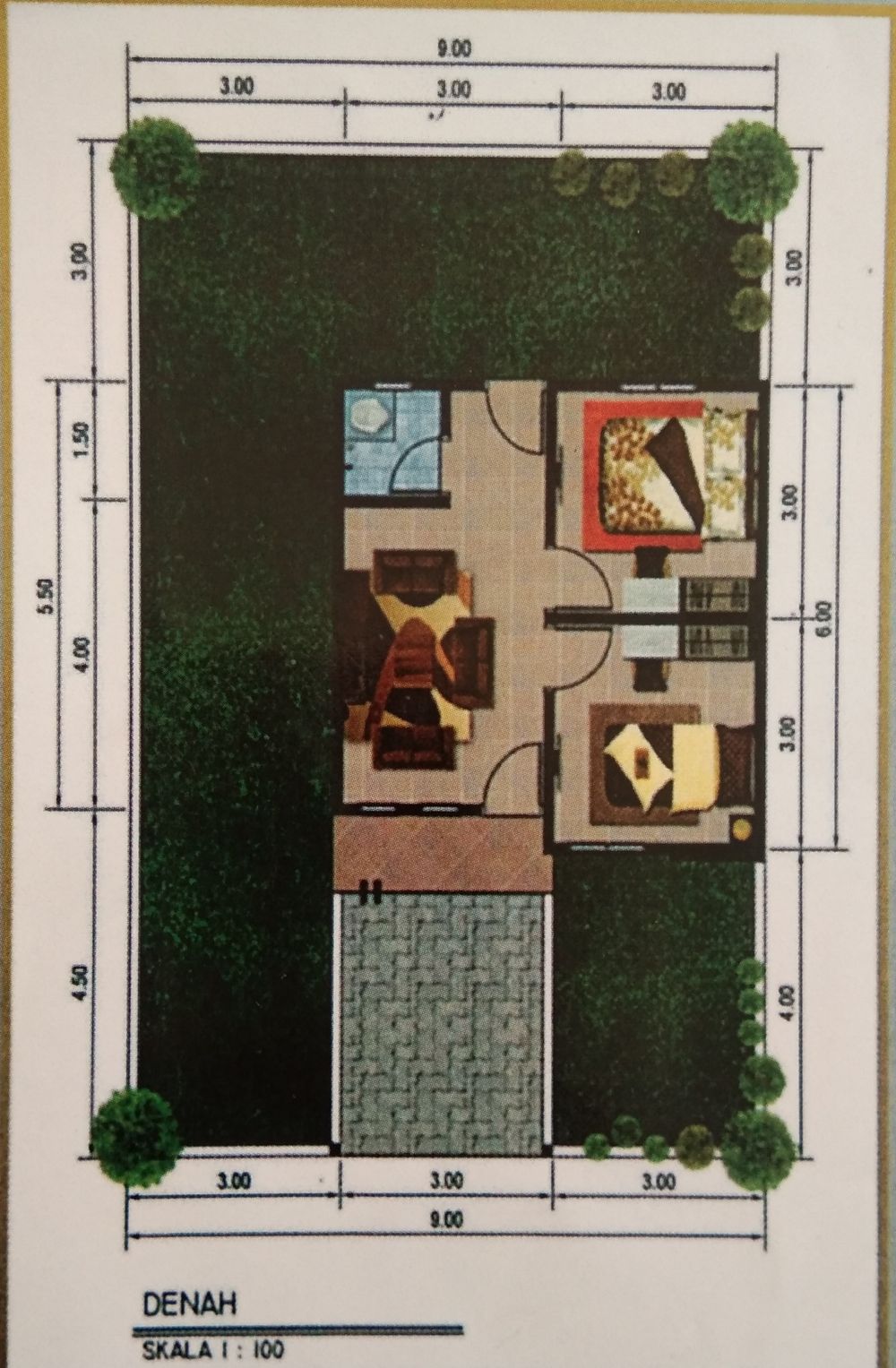 foto denah rumah tipe 36/134 perumahan PT. Tono Jaya Abadi