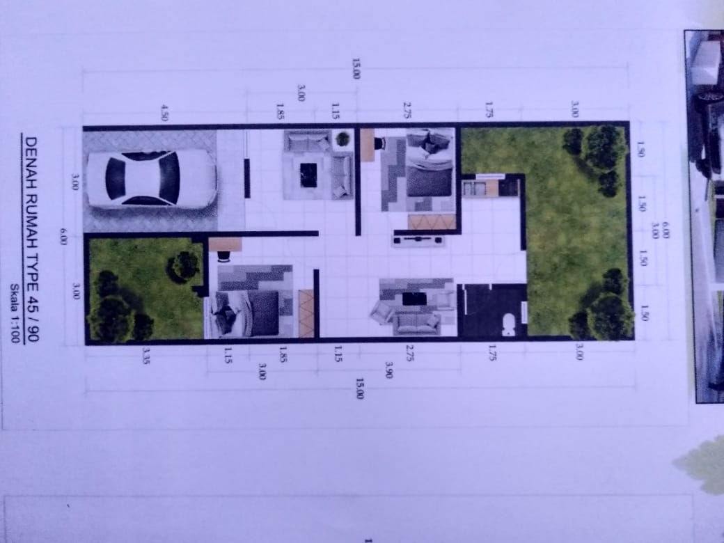 foto denah rumah tipe BLOK B perumahan Citra Perwira Patemon