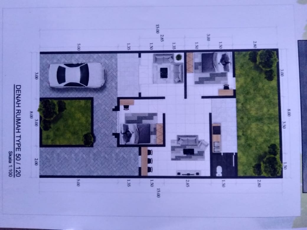 foto denah rumah tipe BLOK A perumahan Citra Perwira Patemon