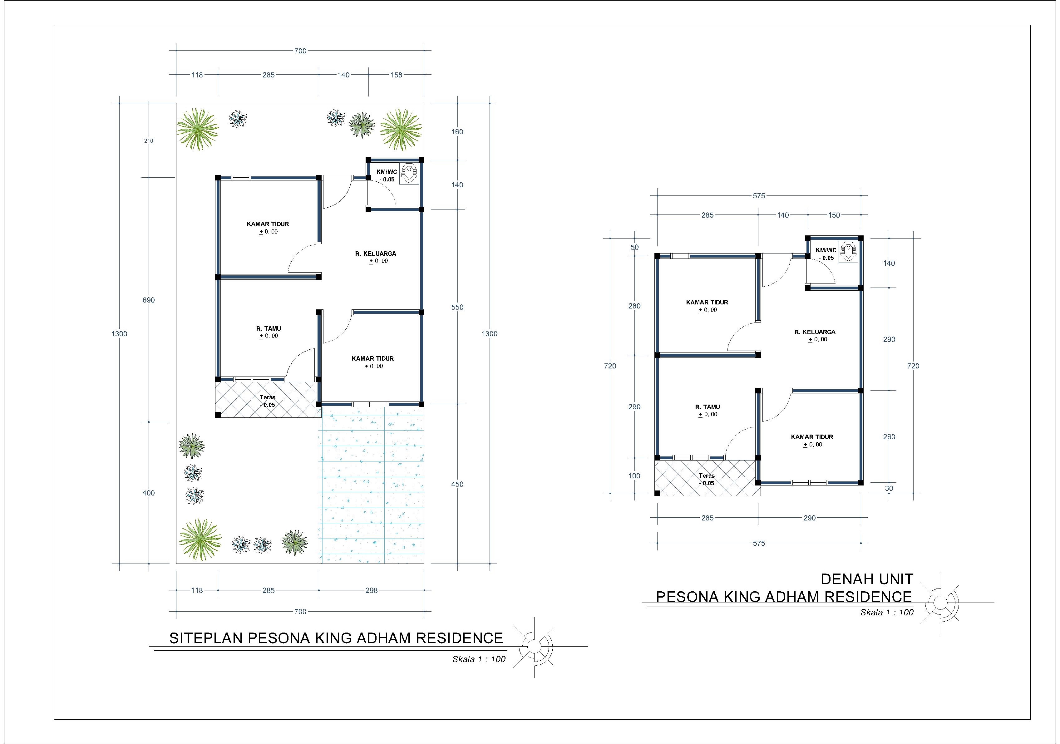 foto denah rumah tipe 36 perumahan PESONA KING ADHAM RESIDENCE