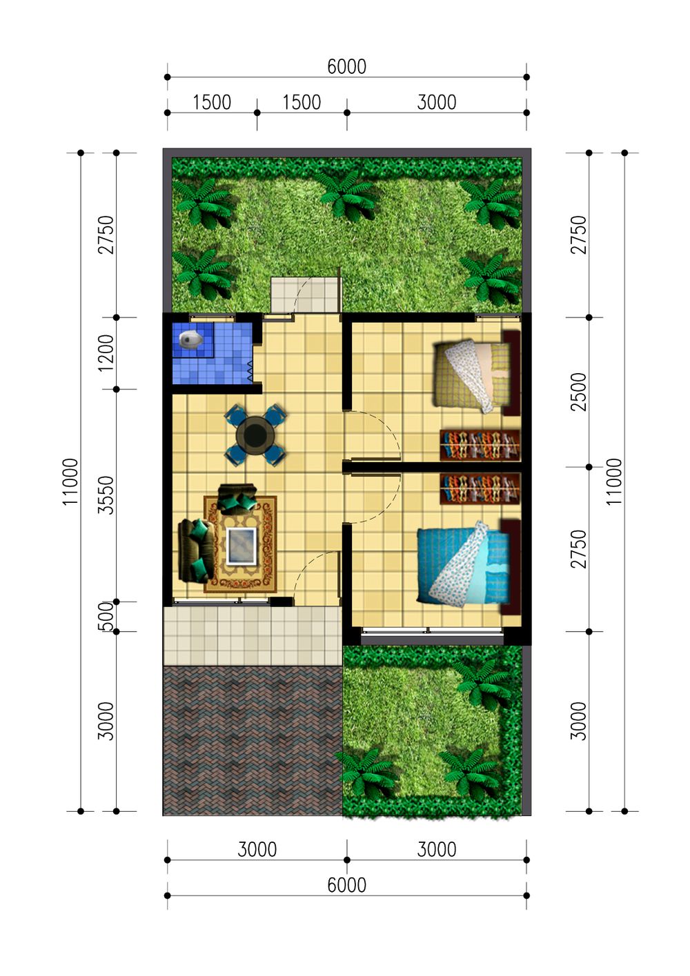 foto denah rumah tipe 30/66 perumahan Citra Multiland