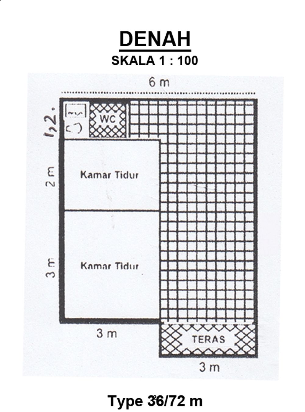 foto denah rumah tipe 36 perumahan GREEN MUSLIM V (Koto Malintang)