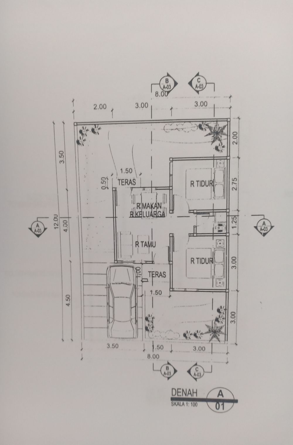 foto denah rumah tipe 36/80 M2 perumahan PERUMAHAN TAMAN ASRI TINGA-TINGA
