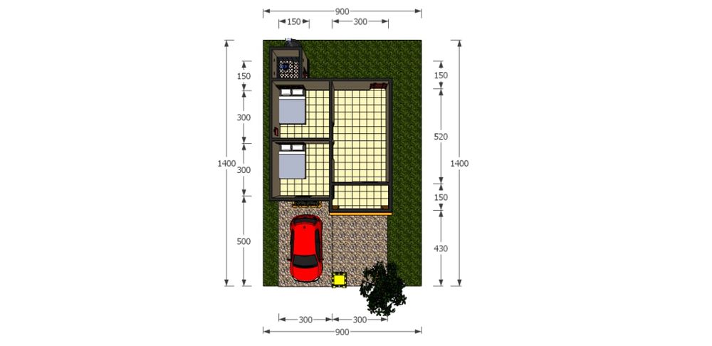 foto denah rumah tipe 36 perumahan Bumi Raya II Kencana Baru 