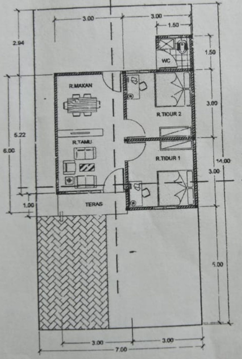 foto denah rumah tipe RSH SUBSIDI perumahan Rafello Indah 5