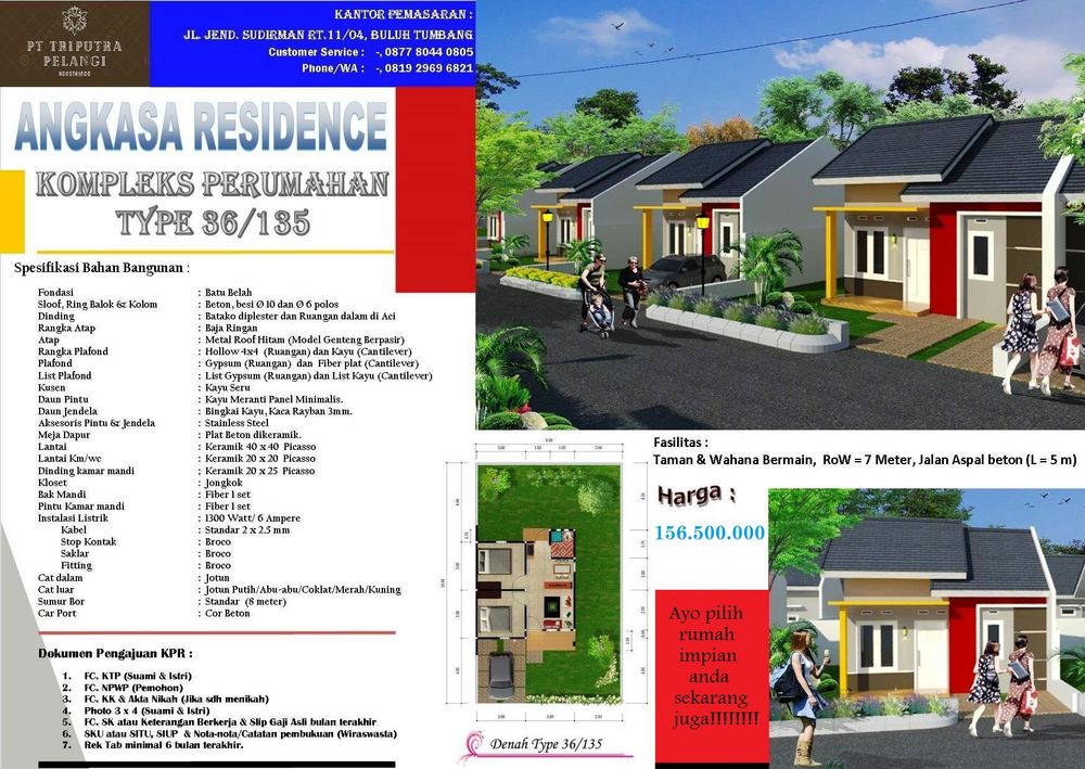 foto denah rumah tipe Subsidi perumahan Angkasa Residence