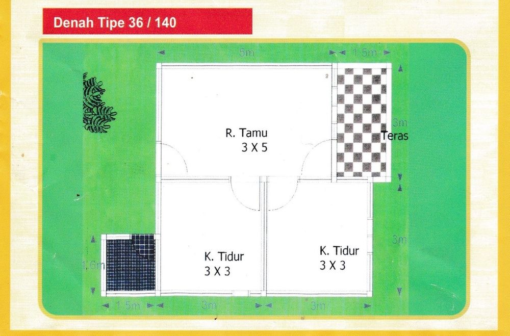 foto denah rumah tipe 36 perumahan Griya Alam Indah