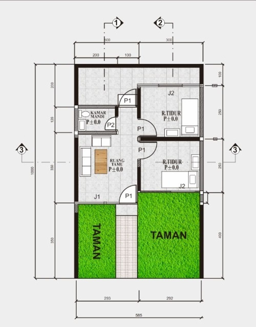 foto denah rumah tipe SAKURA SUBSIDI perumahan SAKURA GREEN