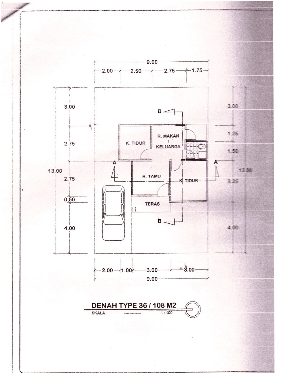 foto denah rumah tipe 36 perumahan Cantika Residence