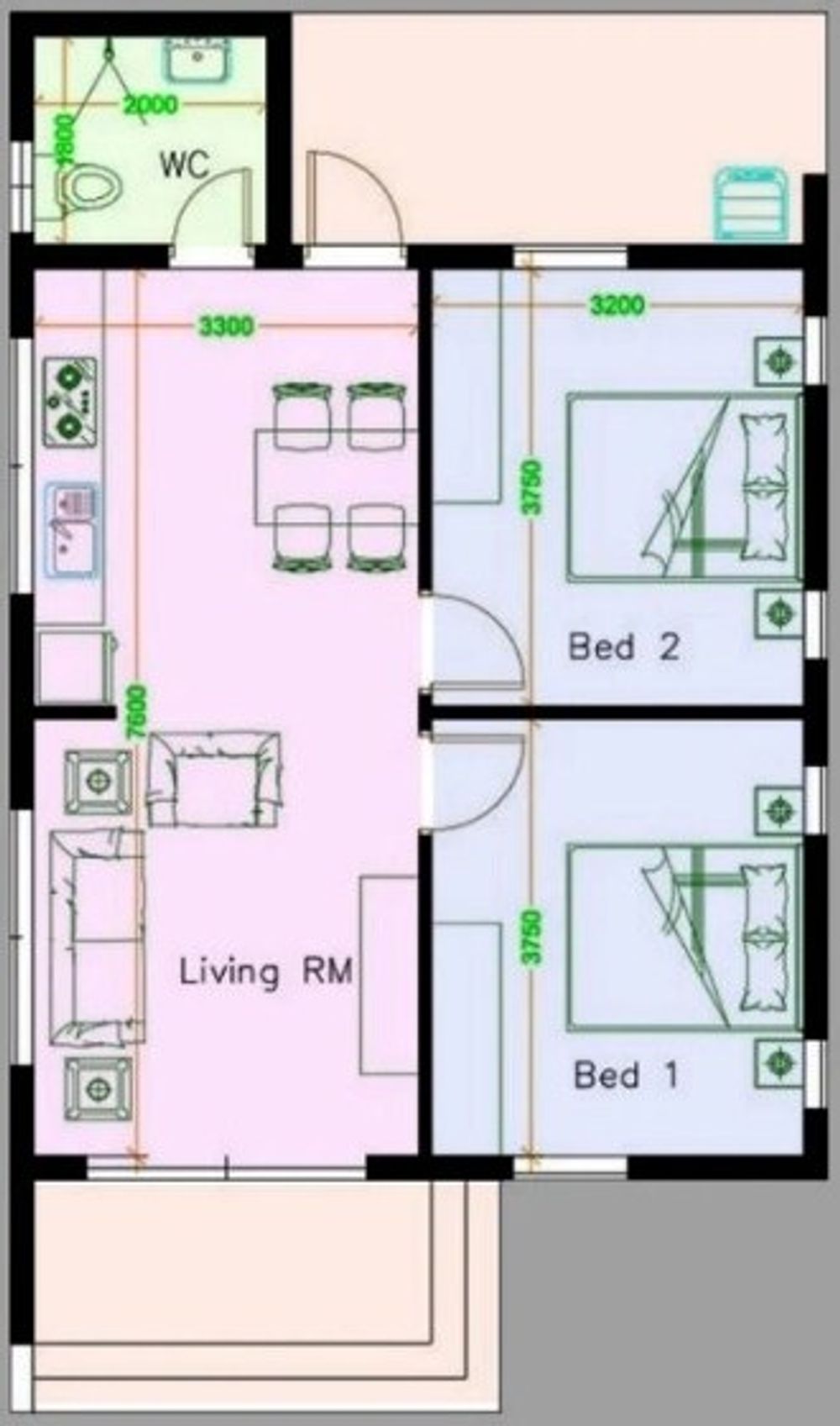 foto denah rumah tipe 36 perumahan MUTIARA ALAM SIDRAP