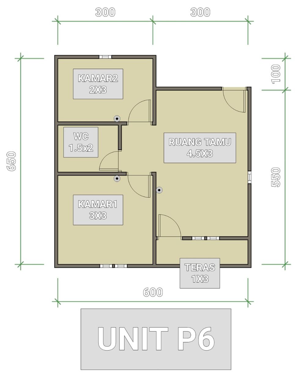 foto denah rumah tipe 36 perumahan GUNTUNG HARAPAN MAS TAHAP 4