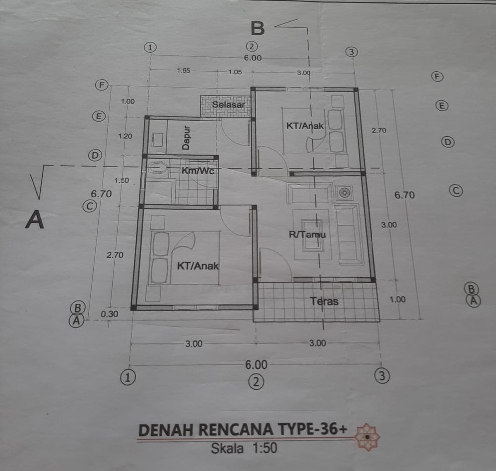 foto denah rumah tipe PURI perumahan PURI ELANG RESIDENCE