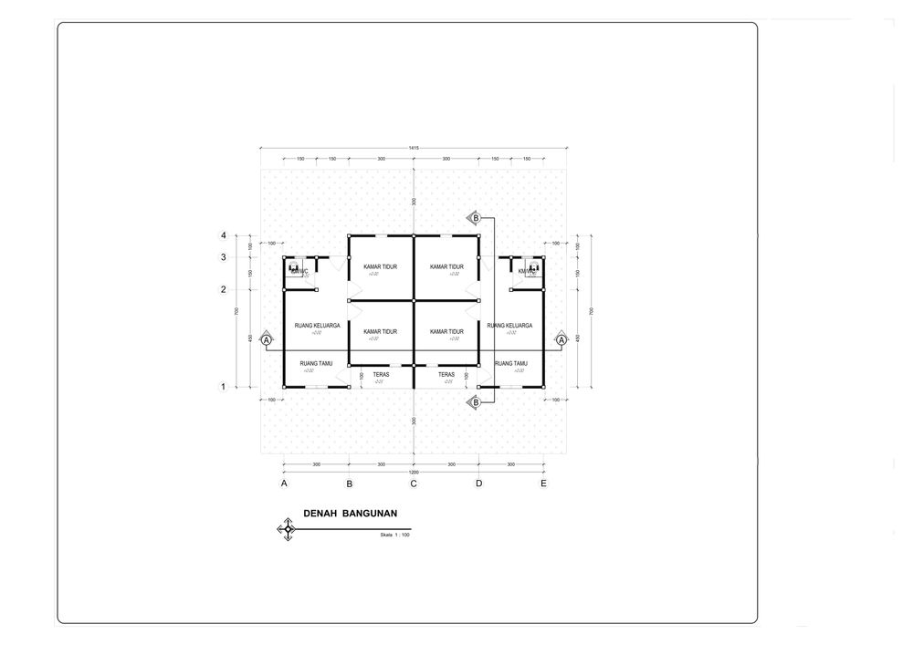 foto denah rumah tipe 36/72M2 perumahan BERKAT PESONA MADATTE