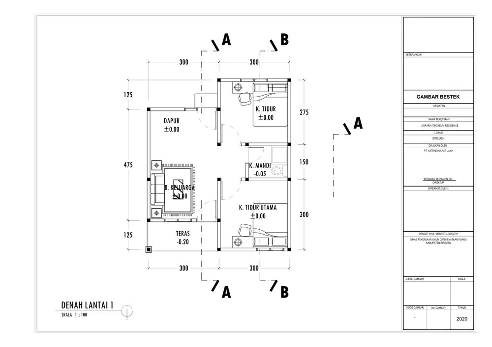 foto denah rumah tipe 36 perumahan Agraria Tingkeum Residence