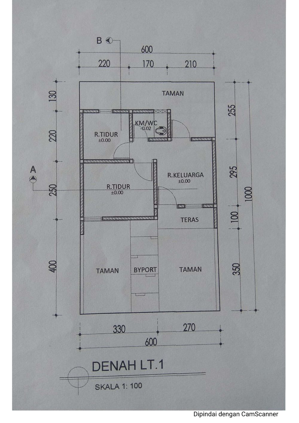 foto denah rumah tipe 27 (Subsidi) perumahan GRIYA ALAMAYA BANJARAN