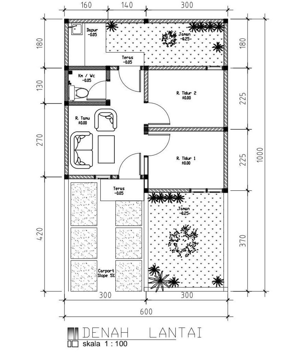 foto denah rumah tipe 30/60 perumahan TAJUR RESIDENCE