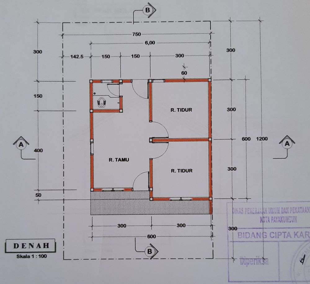 foto denah rumah tipe 36 perumahan Green Mubarak