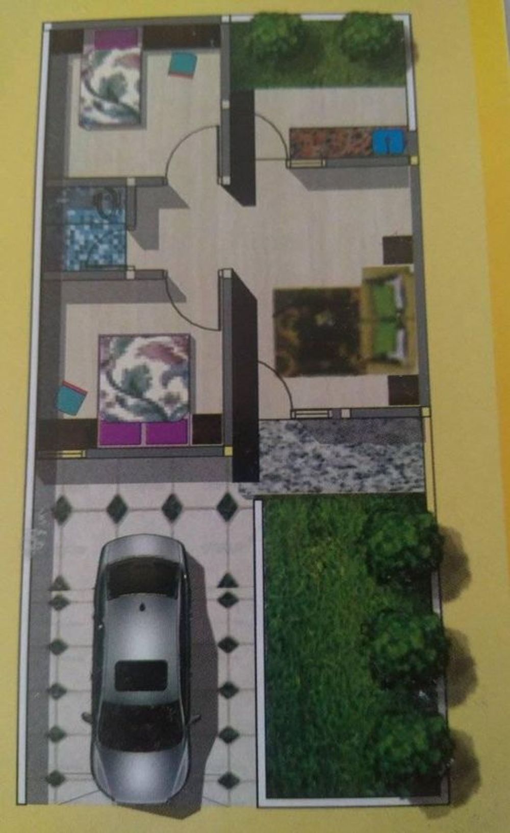 foto denah rumah tipe 36/72 perumahan Pesona Kahuripan Surapandan