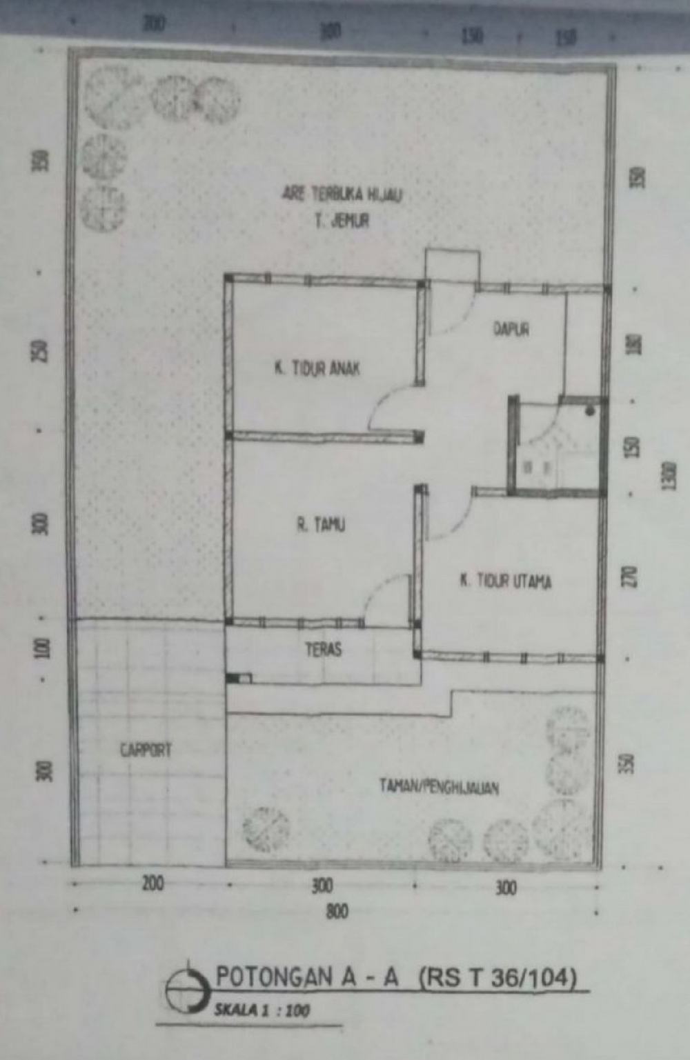 foto denah rumah tipe 36 minimalis perumahan LILIN ASRI TAHAB KE II