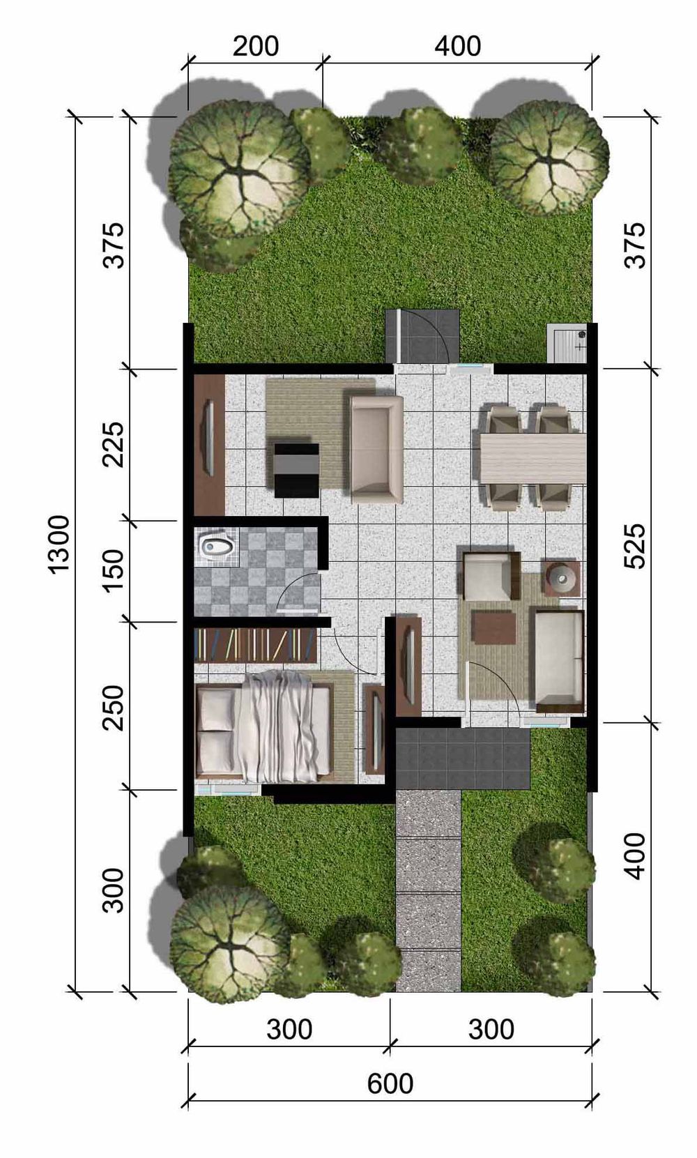 foto denah rumah tipe 36/78 perumahan Perumahan Pondok Bunga