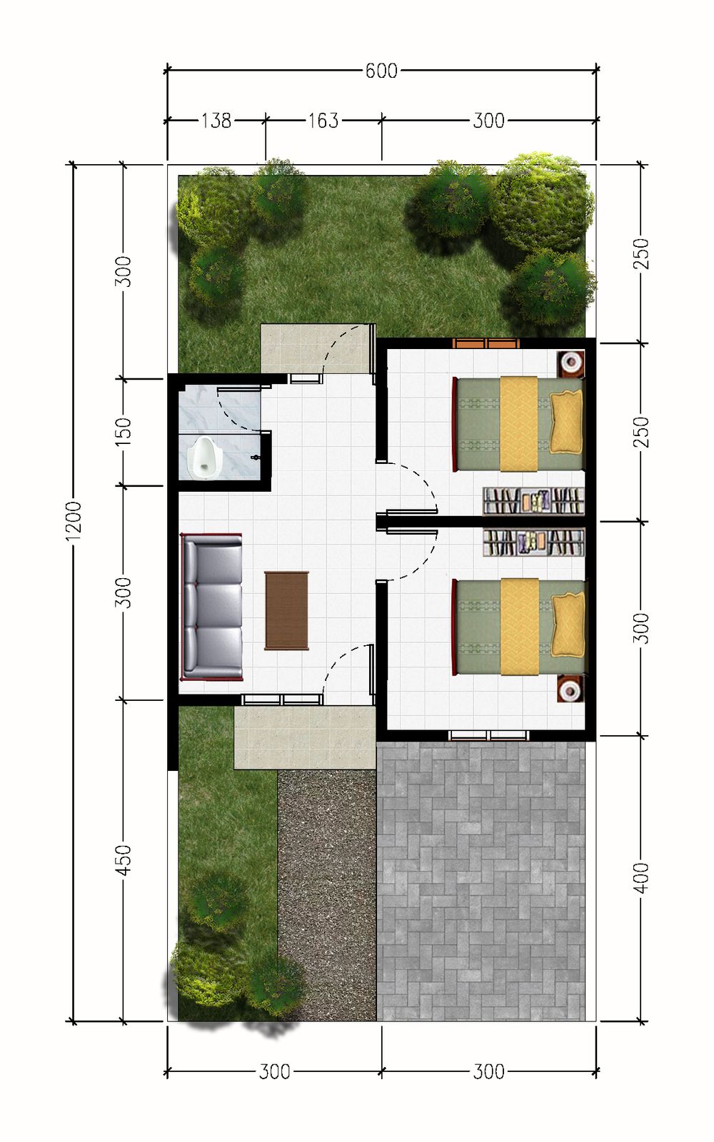 foto denah rumah tipe 32 perumahan GRIYA PANDAWA ASRI