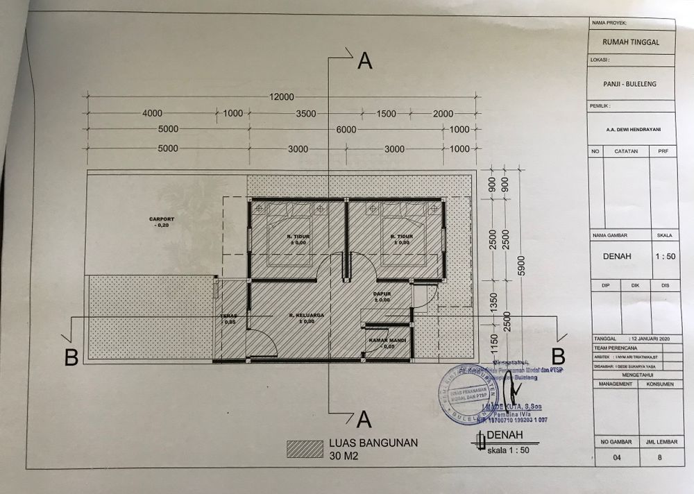 foto denah rumah tipe 30/70 M2 perumahan Perumahan Puri Perdana Dewi Panji