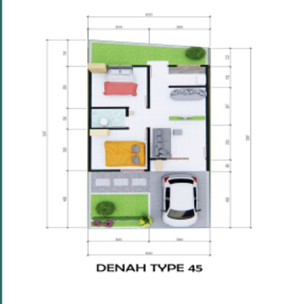 foto denah rumah tipe 45/70 perumahan Griya Bhina Karya Menuran